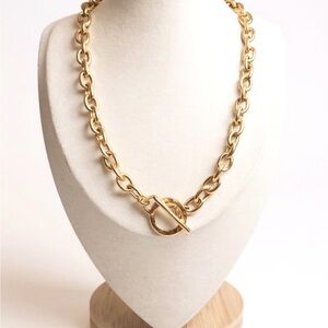 Antiqued Gold Chunky Chain Necklace
